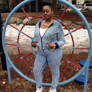 Denim look jogger set